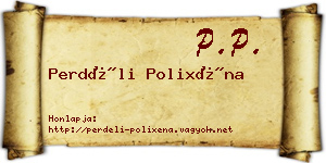 Perdéli Polixéna névjegykártya